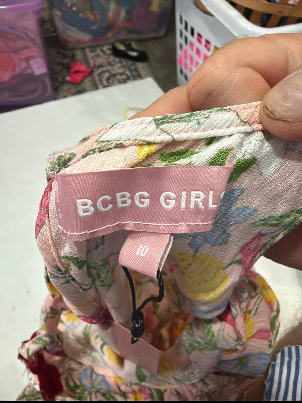 BCBGirls Pink Floral Tie-Shoulder Wide-Leg Jumpsuit